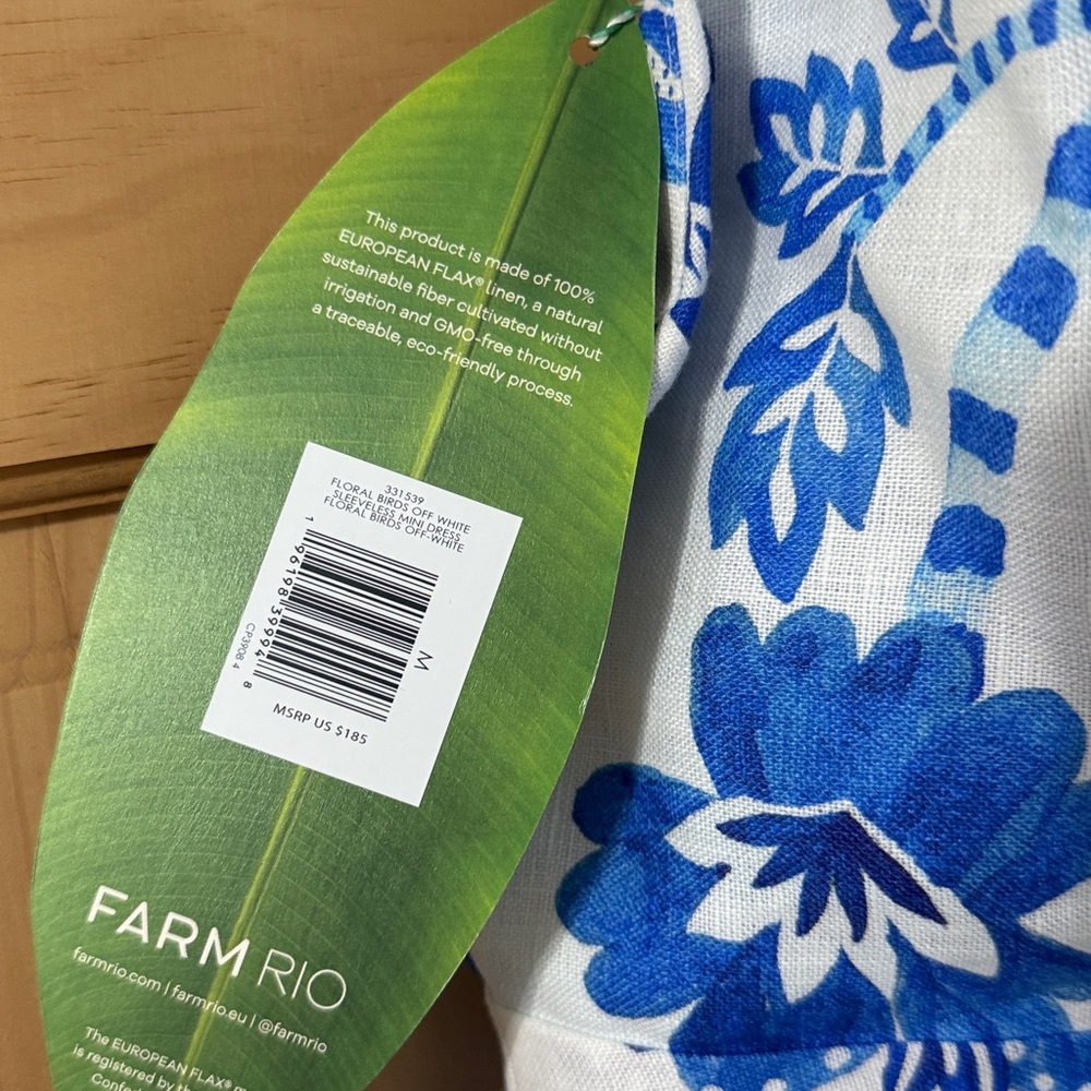 FARM Rio Blue and White Floral Mini Dress - Picture 2 of 3